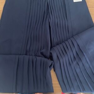 Navy Pleated Pants